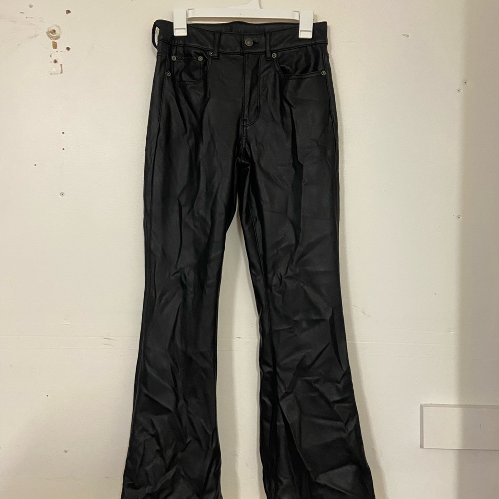 American Eagle Outfitters Black Faux Leather Pants